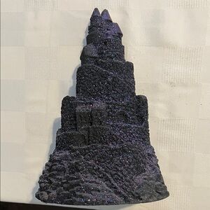 Mystical Black Glitter Castle Sculpture